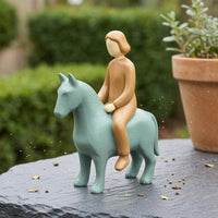 Horse Equestrian Figurine Painted Resin Figurine Decorative Sculpture for Garden Display