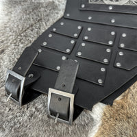 Viking-Inspired Half Chest Protection Embossed Medieval Cuirass Wearable Half Cuirass Rugged for Cosplayers, Larpers, Cosplay, Halloween, Theater, Photo Shoots