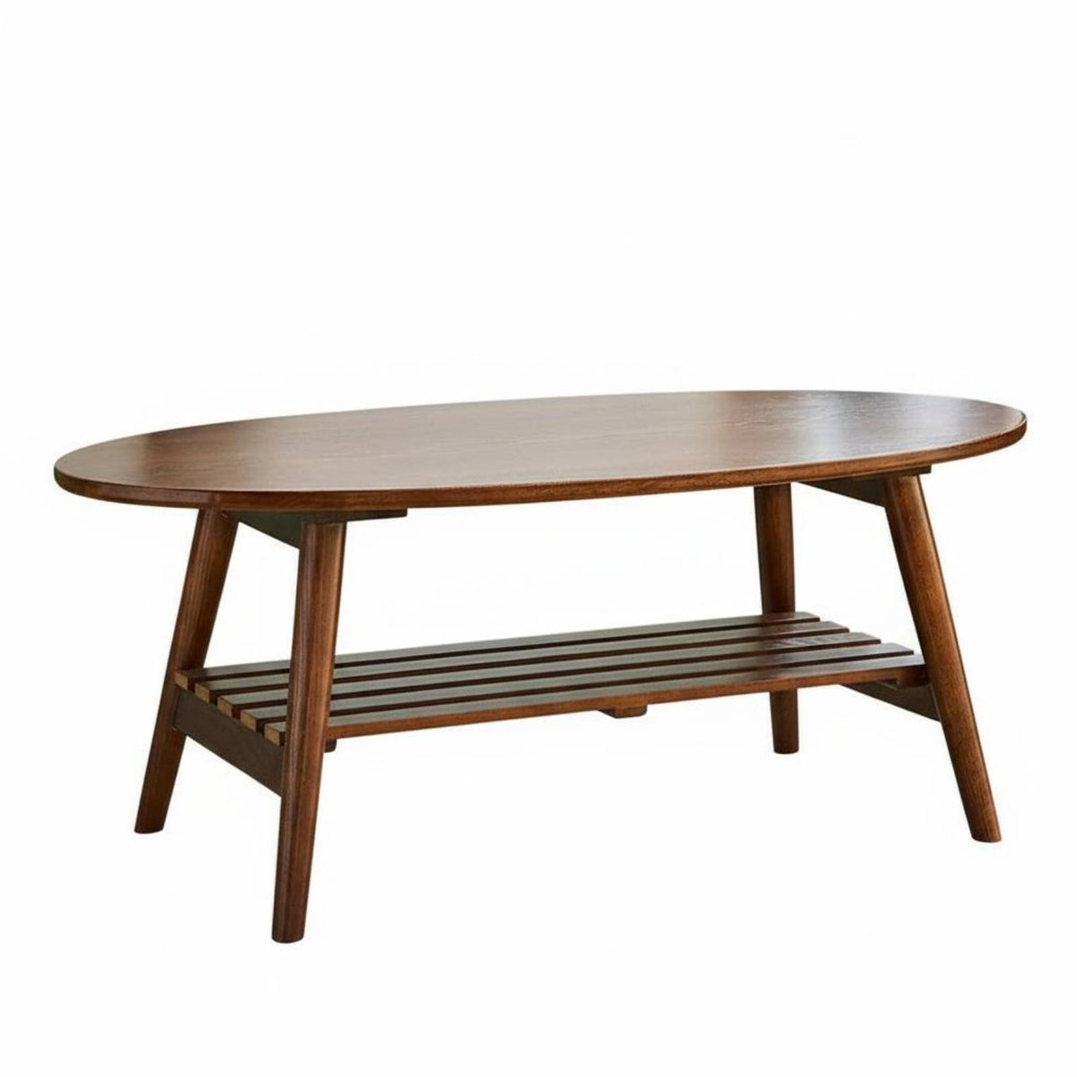 Small Space Solution Two-Tier Oval Coffee Table Nordic Design 2-Tier Oval Coffee Table Minimalist Aesthetic Living Room Furniture Multi-Functional for Apartment Dwellers, Homeowners, Pet Owners, Lounge Area, Home Office, Balcony, Bedroom