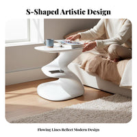 Multitier Storage S-Shaped Tiered Stand Space-Saving End Table Artistic Look Nightstand Modern & design for Apartment Dwellers, Design connoisseurs, homeowners, Small areas, Bedroom, Living Room, Balcony