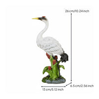 Realistic Crane Figurine Naturalistic Design Resin Crane Sculpture Sturdy Outdoor Decor for Pond, Courtyard