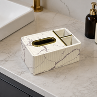 Leather Tissue Box, Modern Decorative Rectangular, Remote Control Storage for Living Room, Office