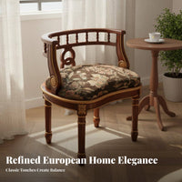 American Design Accent Furniture Set Handcrafted Upholstered Chair and Table Set Gold Accents Seating Group for Adults, Balcony, Reception Area