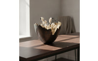 Hammered Decorative Bowl Lustrous Centerpiece Bowl Extended Boat-Shaped Tray Multipurpose for Dining Table