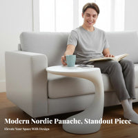 Nordic Design Bedside Table Modern Aesthetic Bean-Shaped End Table Minimalist aesthetic Nightstand Irregular Shape for Apartment Dwellers, Homeowners, Students, Living Room, Bedroom, Small Spaces, Entryway