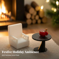 Miniature Fireplace DIY Assembly Dollhouse Fireplace Realistic Simulation Miniature Christmas Decoration for Collectors, Adults, Dollhouses, Dioramas