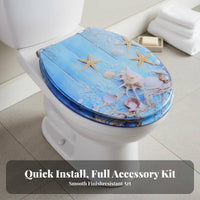 Long-Lasting Resin Toilet Seat Easy to Clean Toilet Seat Heavy Duty Stain Resistant for Homeowners, DIY Renovators, Dog Lovers, Restroom, Home, Apartment