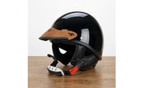 Leather Helmet Visor with Fasteners Adjustable Visor with 3 Fasteners Practical for Motorcyclists