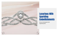 Korean Style Headband, Zircon Inlaid Alloy Bridal Hairpiece, Elegant Wedding Tiara for Women, Photography, Party