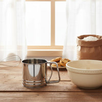 Stainless Steel Flour Sifter Mirror Polished Double Mesh Sifter Container Design Flour Sieve Multi-Functional Kitchen Utensil