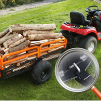Heavy-Duty ATV Dump Cart 1500 Lb Capacity Lawn Tractor Dump Cart Orange Frame for Yard Hauling
