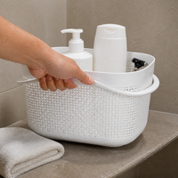 Portable Thickened Plastic Storage Basket for Bathroom and Home
