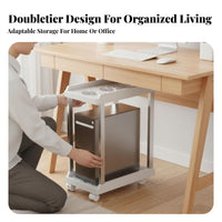 Mobile Computer Unit Stand Sturdy Build Rolling Computer Unit Holder Anti Rolling PC Cart for Office, Home