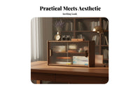Wooden Design Tiered mug Rack Space Saving 2-Tier Display Riser Multipurpose Desktop Shelf multifunctional Use for Collectors, Coffee Lovers, Office Workers, Countertop, Study Room, Kitchen Counter