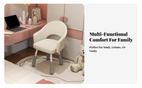 Multi-Purpose Vanity Makeup Chair Space-Saving Molded Plastic Side Chair space-efficient Design Upholstered Seating Ergonomic spinerest for Students, Young Adults, Home Decorators, Dorm Room, Study Area, Dressing Table, perusing corner