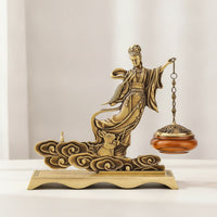 Hanging Incense Burner Brass-Colored Incense Burner with Standing Figure Ornament Zen Tabletop Accent Heat-Resistant