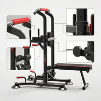 Strength Training Station with Bench Multifunctional Adjustable Strength Training Station Freestanding Pull up Bar with Bench for Fitness Enthusiasts
