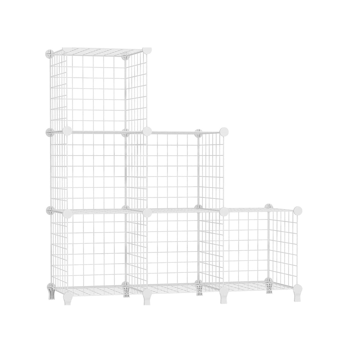 Large Capacity Metal Grid Storage Rack Easy Assembly Wire Cube Storage Shelf Sturdy and Long-Lasting for Students, Bedroom, Living Room