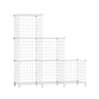 Large Capacity Metal Grid Storage Rack Easy Assembly Wire Cube Storage Shelf Sturdy and Long-Lasting for Students, Bedroom, Living Room