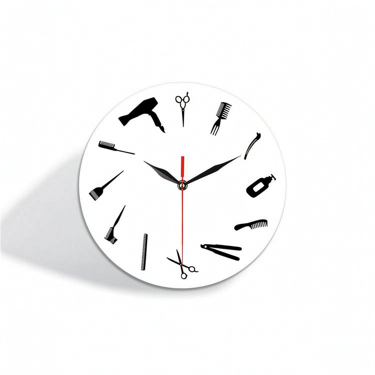 Barber Wall Clock Decorative Wall Clock with Silent Movement Round for Barbers