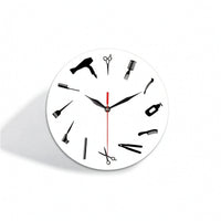 Barber Wall Clock Decorative Wall Clock with Silent Movement Round for Barbers