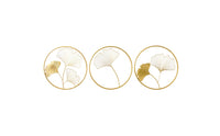 Gold Ginkgo Foliage Decor Openwork Ginkgo Foliage Decor Metallic for Living Room, Bedroom, Entryway