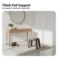 Luxury Design Upholstered Square Stool Soft Padded Seat Upholstered Cube Stool Multi-Purpose Household Furniture Comfortable for Home Decor lovers, Office Workers, Living Room, Entryway, Cloakroom, Bedroom