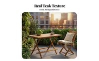 3 Pieces 3-Piece Foldable Dining Set Leisure designPiece Folding Dining Set Space-Saving Outdoor Furniture for two people, Adults, Balcony, Patio, Yard