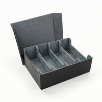 Textured Trading Card Storage Box with Dividers Shielded Trading Card Storage Box Sturdy Long-Lasting for Collectors, Gamers, Desktop Organization