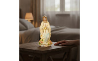 Blessed Mother Mary Statue with Warm-Glowing Praying Mary Statue Religious Sculpture for Bookshelf