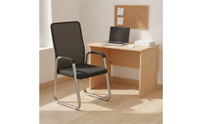 Sled Base Chair Padded Armless Chair Compact for Telecommuters, Students, Home Office, Study Room