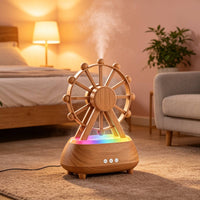 Decorative Ferris Wheel Vaporizer Cool Mist Vaporizer with Rainbow Light Stylish Tabletop Humidifier Compact for Sleepers, Office Workers, Bedroom, Desk, Nightstand