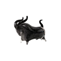 Glass Bovine Tabletop Bull Ornament Artistic Sculpture for Office, Bookshelf