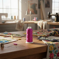 120D Polyester Thread Spool Low Fuzz Polyester Embroidery Thread Resistant Crafting Material for Crafters