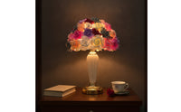 Rose Table Lamp Decorative Flower Lamp Lighting Floral Dome-Shaped for Women, Bedroom, Bedside