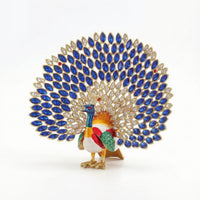 Peacock Trinket Box Jeweled Peacock Figurine with Storage Jewelry Box with Hinge Enameled Statue Enamel for Women, Vanity
