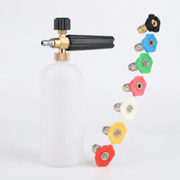 Car Cleaning Kit with Spray Bottle and Soap Dispenser, 7 Piece Car Wash Foam Sprayer and Foam Lance, Alloy Quick Release Set, 16.5cm Length