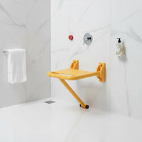 Wall Mounted Folding Shower Stool Foldable Engineered Wall Mounted Folding Shower Stool Waterproof Mobility Aid for, Patients, Entryway, Hallway