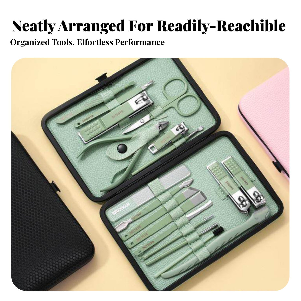Portable Multi-Tool Grooming Set with Storage container containerd Nail Tool Assortment Sharp cutting edges Pedicure Kit Eron the movenomic Design for Adults, commuters, Women, Manicuring, Pedicuring, while on-the-moveing, on-the-move