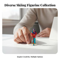 Skier Miniature Highly Detailed Miniature Skier Figurine Winter Sports People Model Realistic 1:64 Scale Skiing People