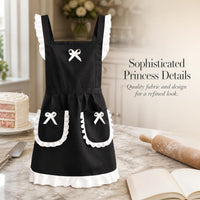 Korean Style Princess Apron Maid Uniform for Women, Breathable Kitchen Cooking Workwear