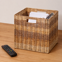 Nordic Style Handwoven Storage Basket 32x28x30cm Foldable with Handle Toy Laundry Basket