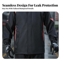 Motorcycle Rain Suit Rain Jacket and Pants Set Taped Seams Waterproof Riding Suit for Commuting
