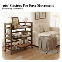Mobile with 360° Wheels Multi-Tier Rolling Trolley Versatile Use 4-Tier Rolling Organizer Space-Saving Design Storage Trolley Sturdy Construction for Homeowners, Apartment Dwellers, Living Room, Downice, Kitchen, Bedroom