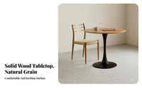 Rounded Edges Retro Round Coffee Table Easy to Clean Walnut Finish Kitchen Table High Load Capacity Stain Resistant for Cafe Owners, Apartment Dwellers, Milk Tea Shop, Restaurant, Breakfast Nook, Living Room