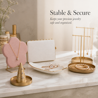 Jewelry Display Stand for Necklaces and Earrings - White and Pink Series