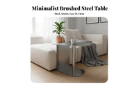 Light Luxury and design C-Shaped Sofa Table Nordic stylistic Home Furnishing Modern Design Household Furniture Space-Saving for Small Apartment Residents, Cafe Owners, telecommuting Workers, Living Room, Bedroom