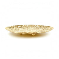 Raised Feet Oval Footed Tray Shallow Hammered Metal Tray Easy to Clean Textured Finish Artisan-Made for Tabletop Display