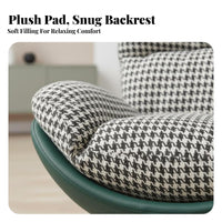 Modern Nordic Design Cushioned Swivel Armchair Luxuriously Soft Cushioning Accent Chair Sturdy Metal Base Lounge Seating Ergonomic Design for Homeowners, Apartment Dwellers, Readers, Living Room, Balcony, Small Areas, Reading Nook