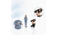 2 Pieces Reporters and Cameraman Figure Set Authentic Reporters Figure Compact 1/64 Scale Figures for Hobbyists